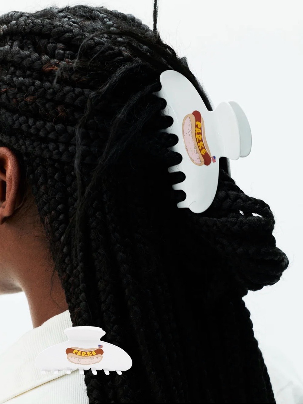 Parke White Claw Clip and White Hot Dog Pouch